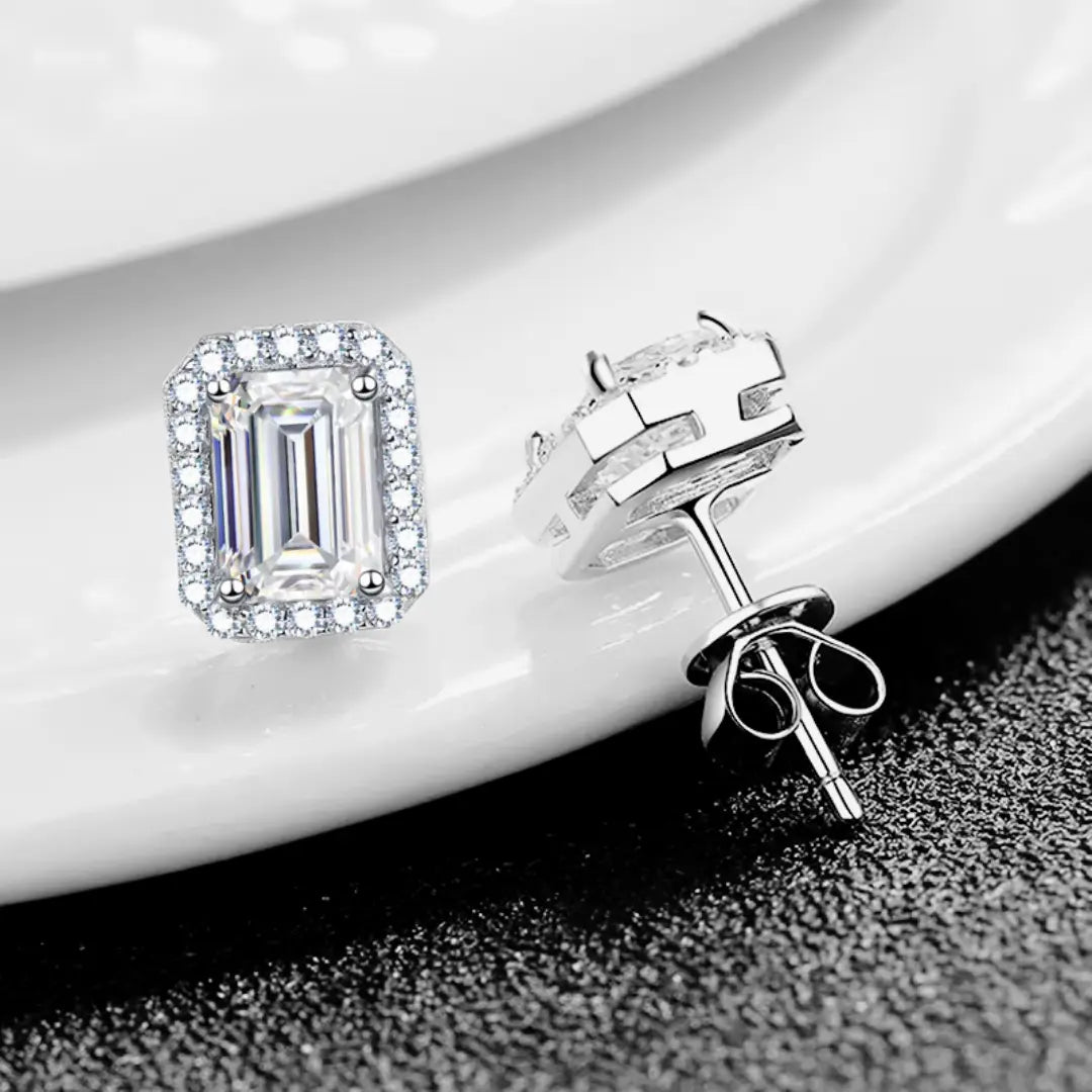 Mary Emerald Cut Earrings