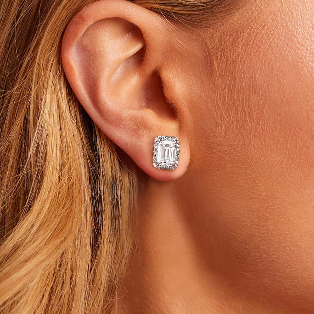 Mary Emerald Cut Earrings